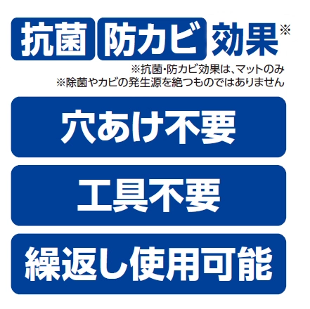穴あけ不要、工具不要、繰り返し使用可能