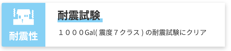 プロセブン耐震マット 耐震性　耐震試験　１０００Gal(震度７クラス)の耐震試験にクリア